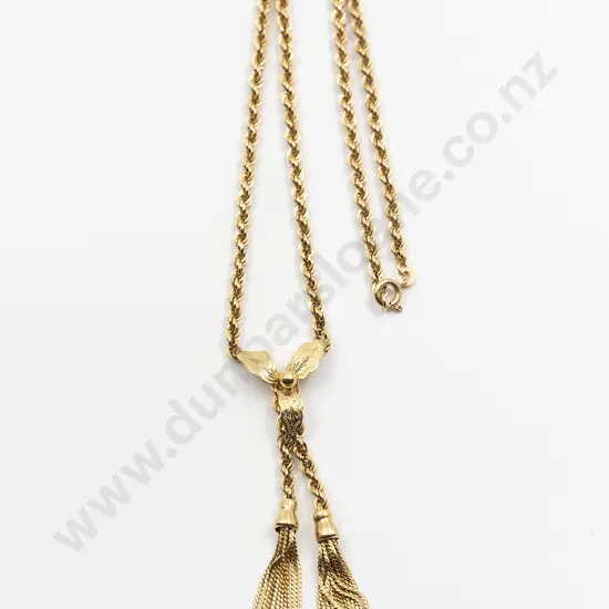 18ct Fancy Rope Twist Neck Chain Pendant