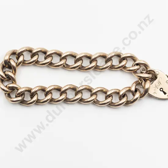 Victorian 9ct Hollow Curb Link Bracelet