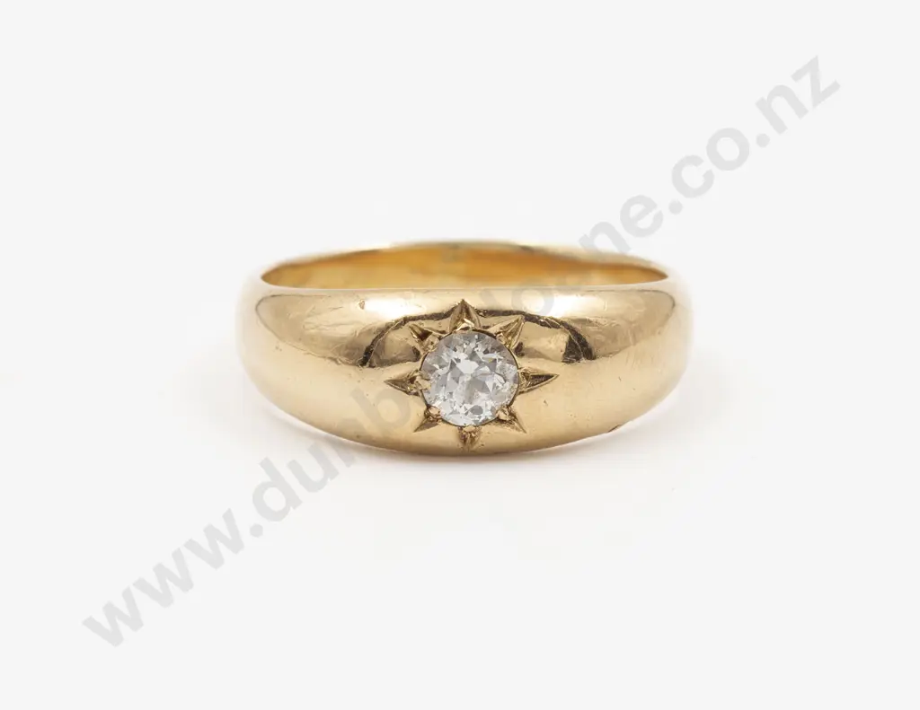 18ct Solitaire Diamond Band Ring Image 1++