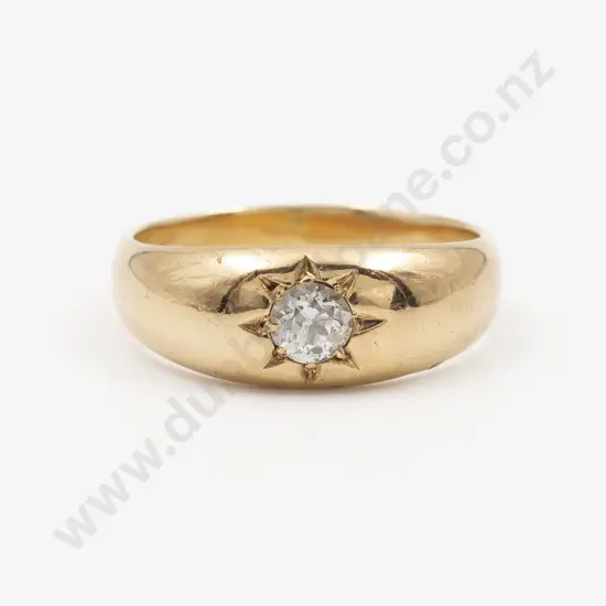 18ct Solitaire Diamond Band Ring