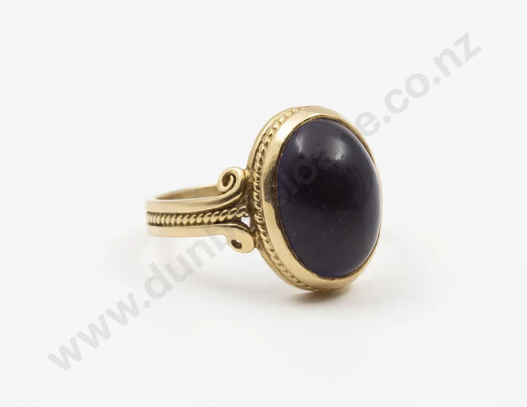 18ct Single Sodalite Etruscan Style Ring Image 1++