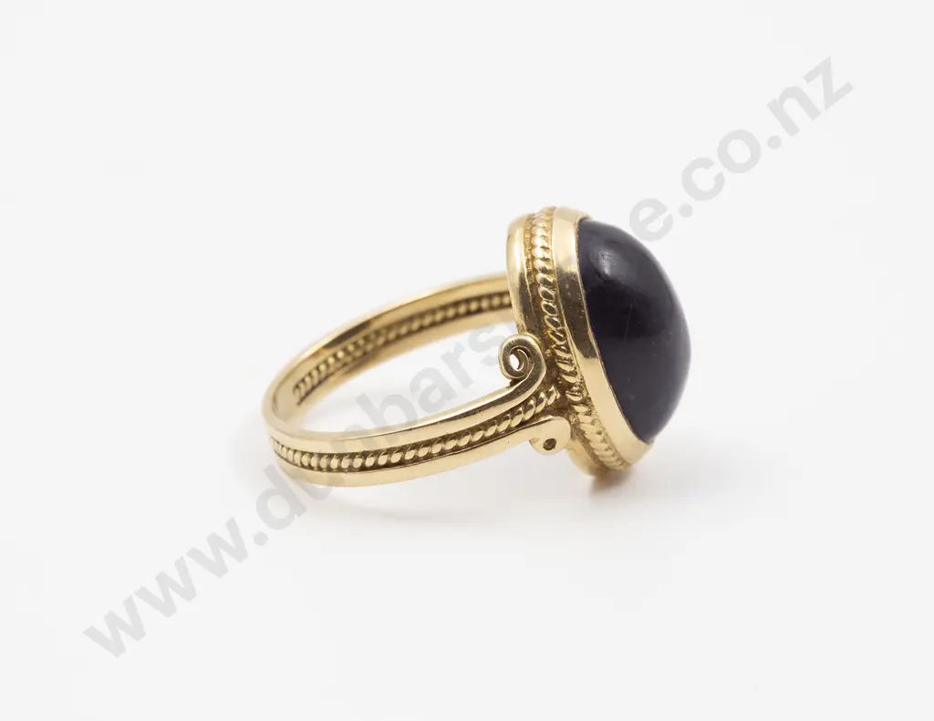 18ct Single Sodalite Etruscan Style Ring Image 1++
