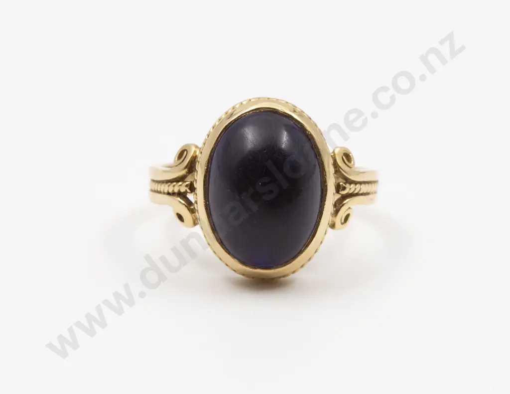 18ct Single Sodalite Etruscan Style Ring Image 1++