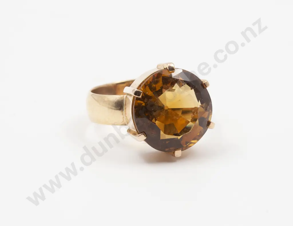 9ct Single Golden Orange Citrine Dress Ring Image 1++