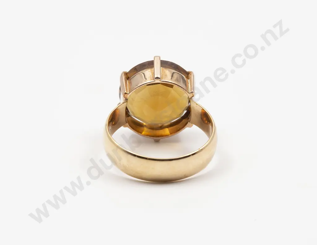 9ct Single Golden Orange Citrine Dress Ring Image 1++