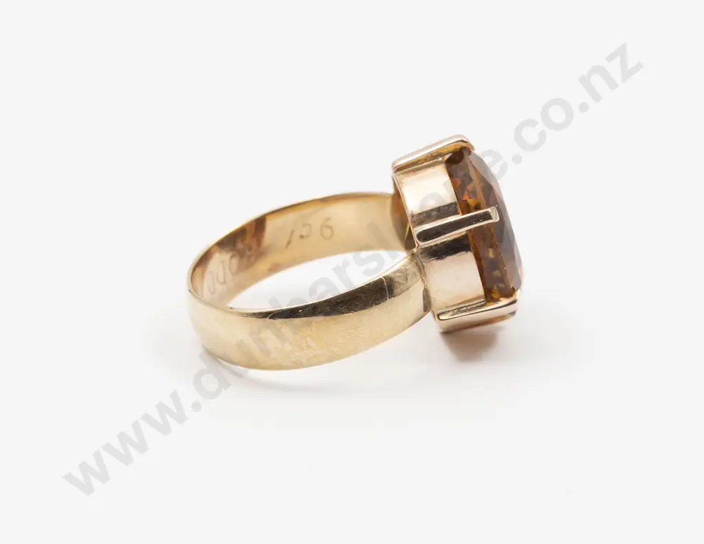 9ct Single Golden Orange Citrine Dress Ring Image 1++