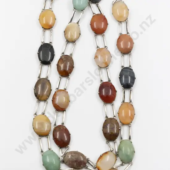 .800 Silver Multi Hard-stone Necklace