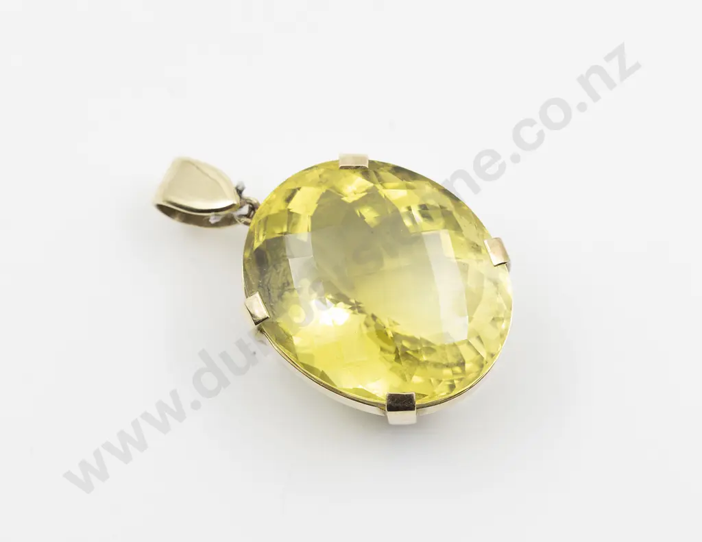 14ct Single Citrine Pendant Image 1++