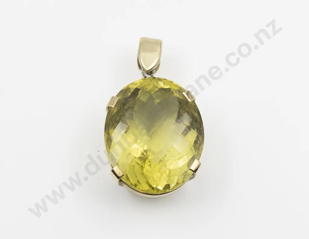 14ct Single Citrine Pendant Image 1++