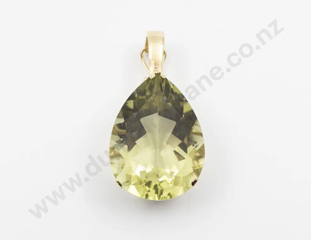 14ct Single Citrine Pendant Image 1++