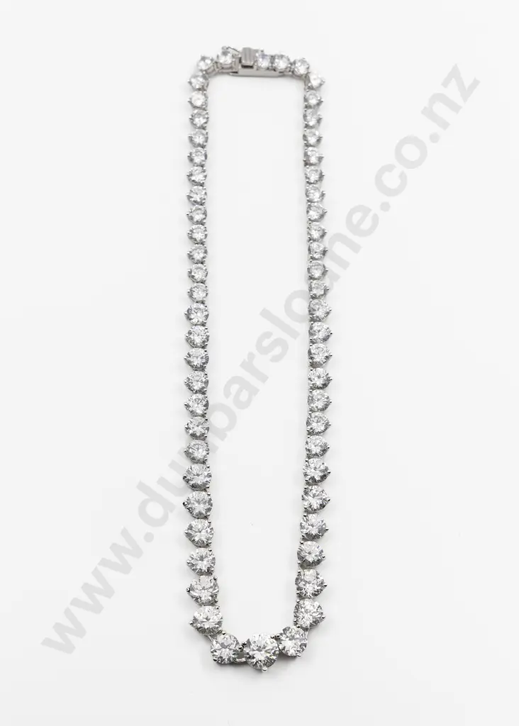 .925 Diamond Crystal Necklace Image 1++
