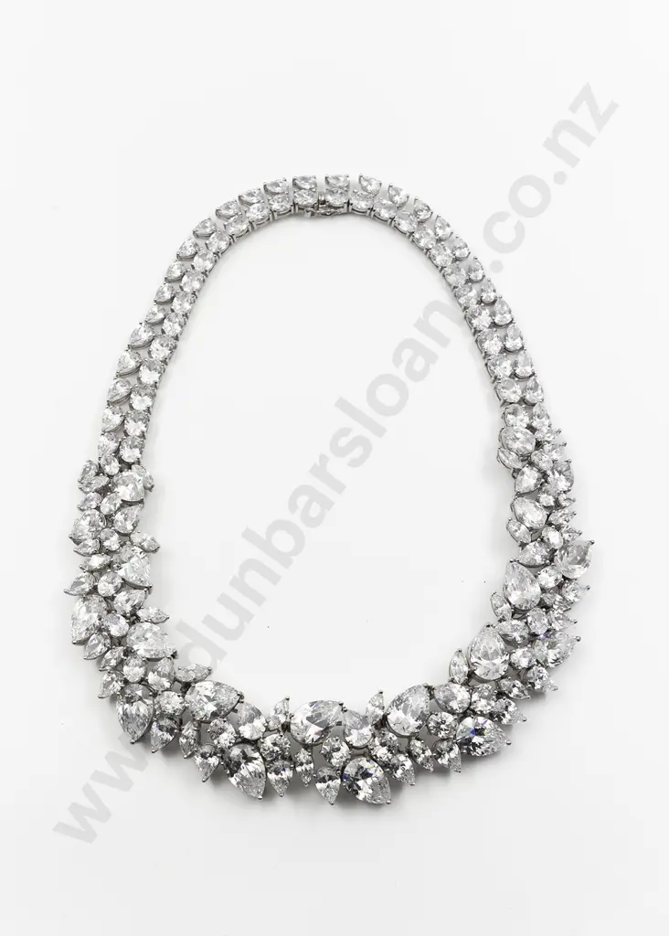 .925 Diamond Crystal Necklace Image 1++