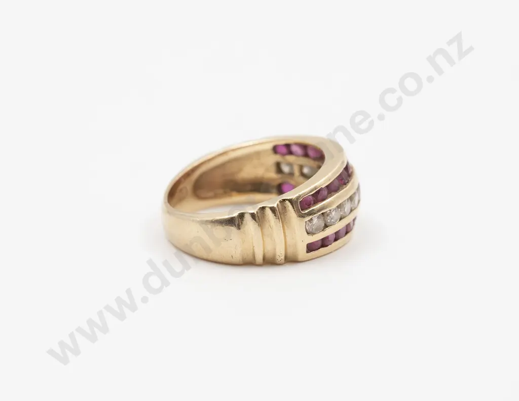14ct 30stone Ruby and Diamond Band Ring Image 1++
