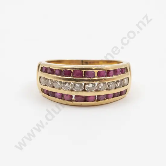 14ct 30stone Ruby and Diamond Band Ring
