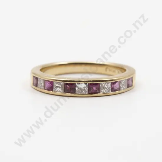 10ct Eleven Stone Ruby and Diamond Eternity Band