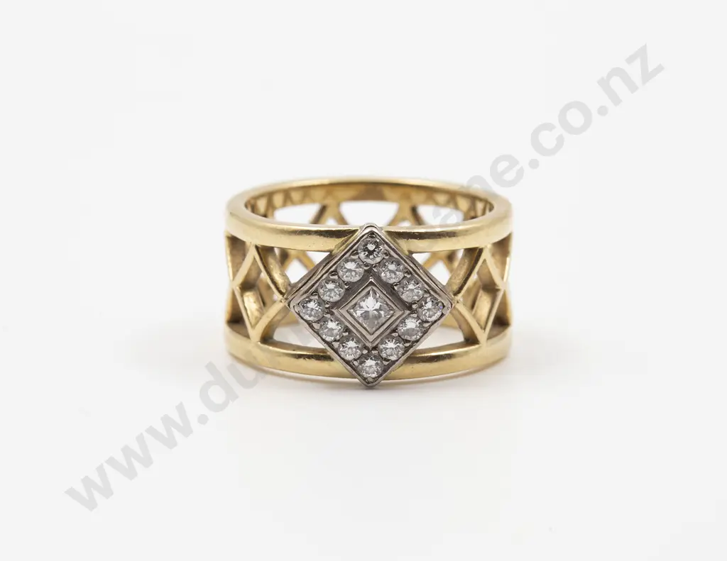 18ct 13stone Diamond Cluster Band Ring Image 1++