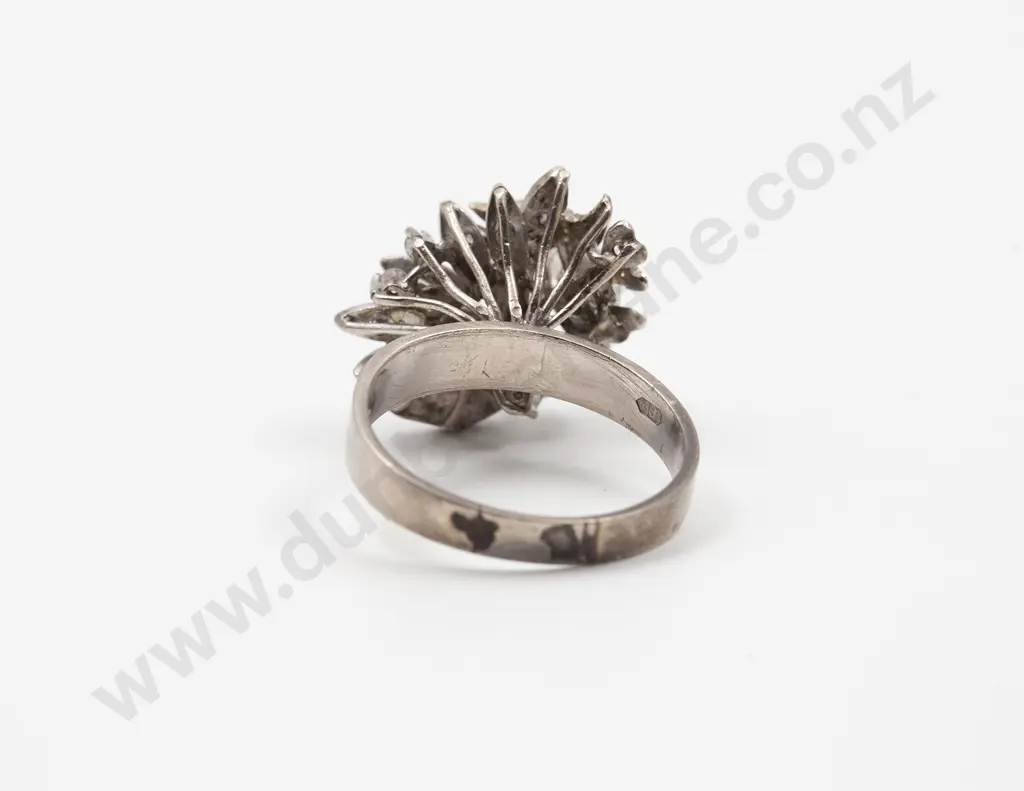Sterling Silver 24stone Diamond Cluster Dress Ring Image 1++