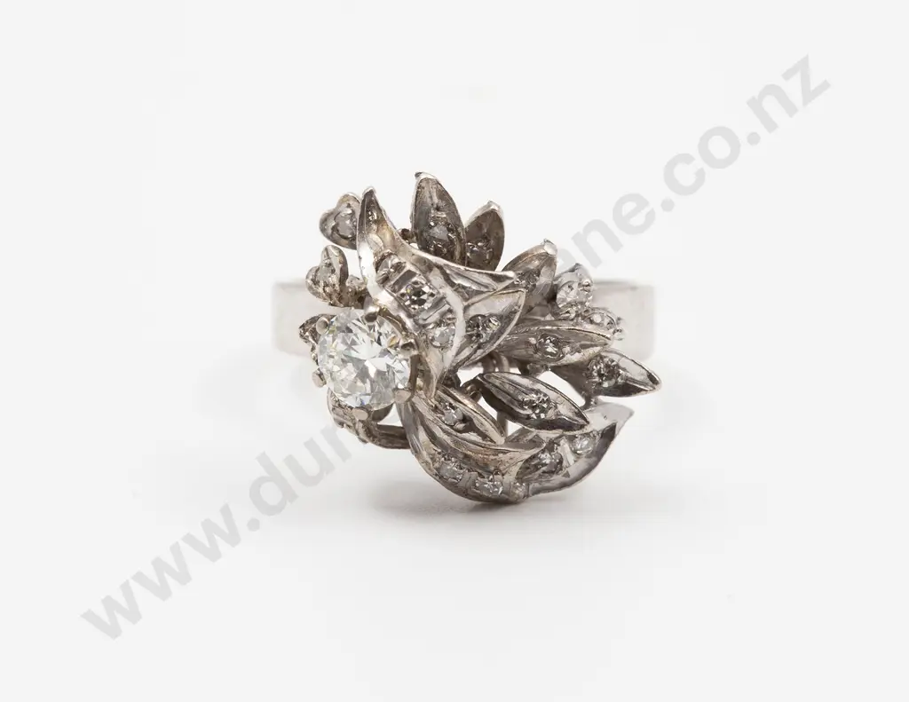 Sterling Silver 24stone Diamond Cluster Dress Ring Image 1++