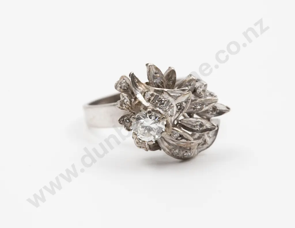 Sterling Silver 24stone Diamond Cluster Dress Ring Image 1++