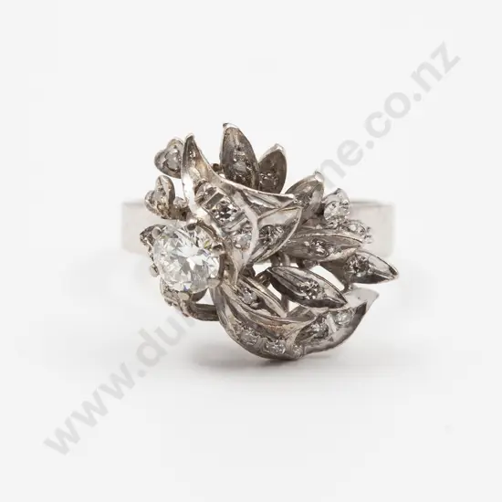 Sterling Silver 24stone Diamond Cluster Dress Ring