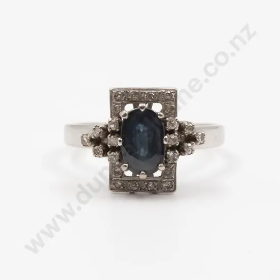 18ct White Gold 25stone Sapphire and Diamond Dress Ring