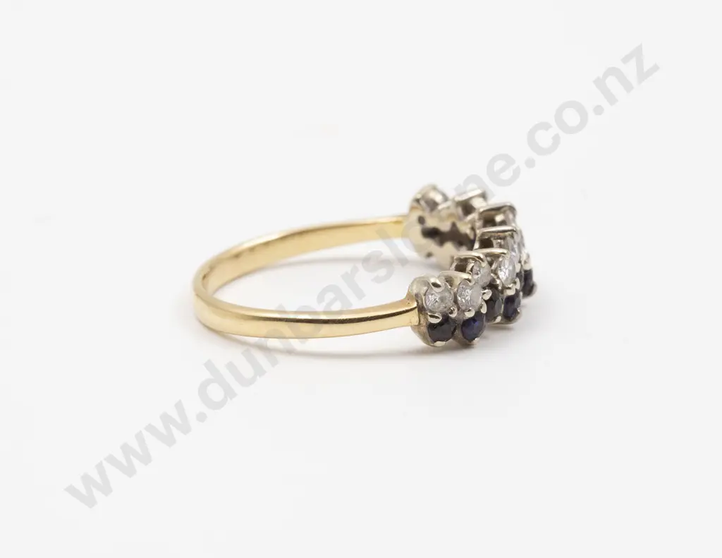 18ct 22stone Sapphire and Diamond Fancy Band Ring Image 1++