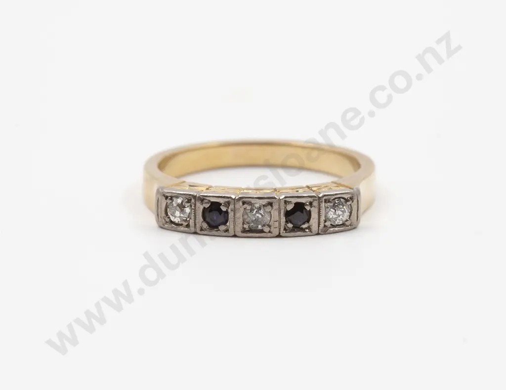 18ct Five Stone Sapphire and Diamond Eternity Band Image 1++