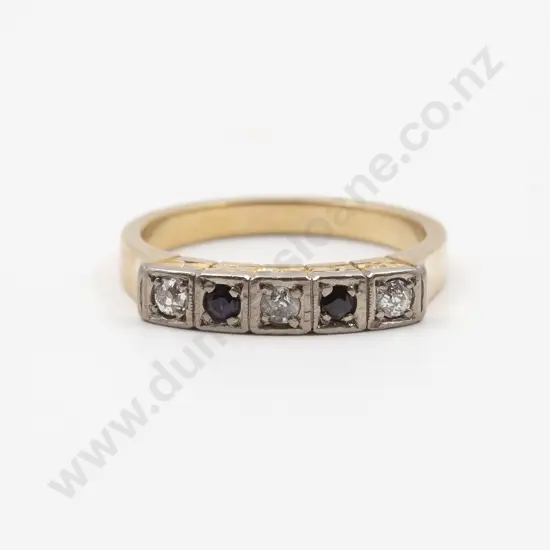 18ct Five Stone Sapphire and Diamond Eternity Band