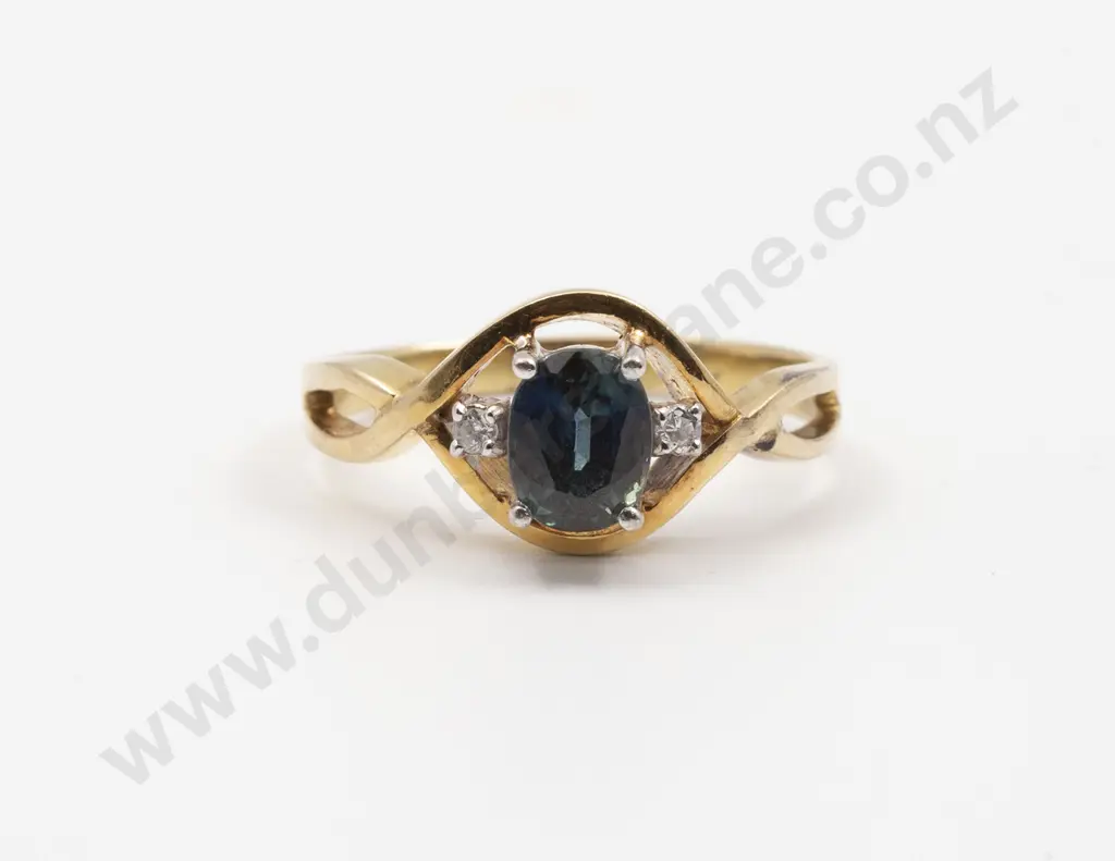 14ct Single Sapphire Ring Image 1++