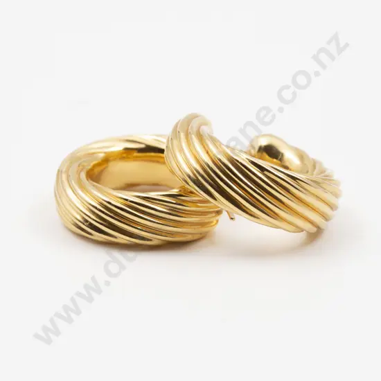 Pair 18ct Twist Hoop Earrings