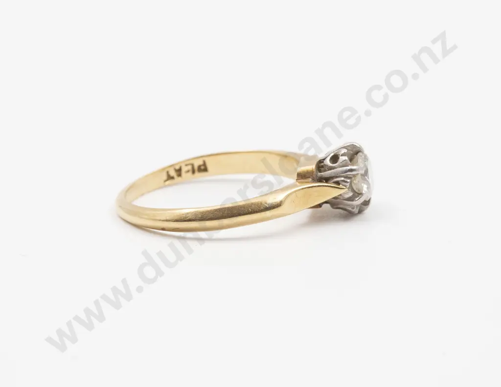 18ct & Platinum Solitaire Diamond Ring Image 1++
