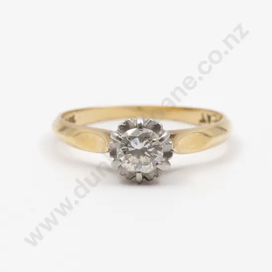 18ct & Platinum Solitaire Diamond Ring