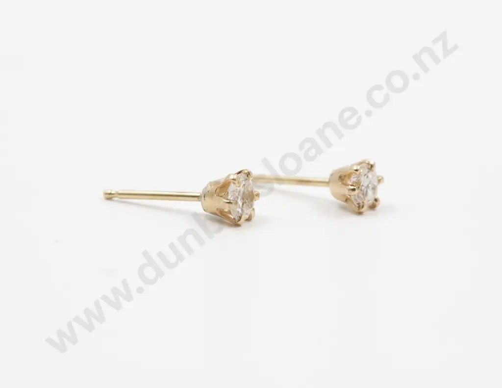 Pair 14ct Diamond Stud Earrings Image 1++