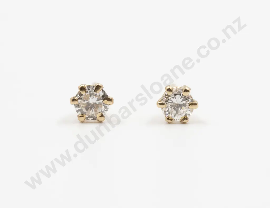 Pair 14ct Diamond Stud Earrings Image 1++