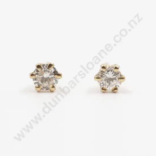 Pair 14ct Diamond Stud Earrings