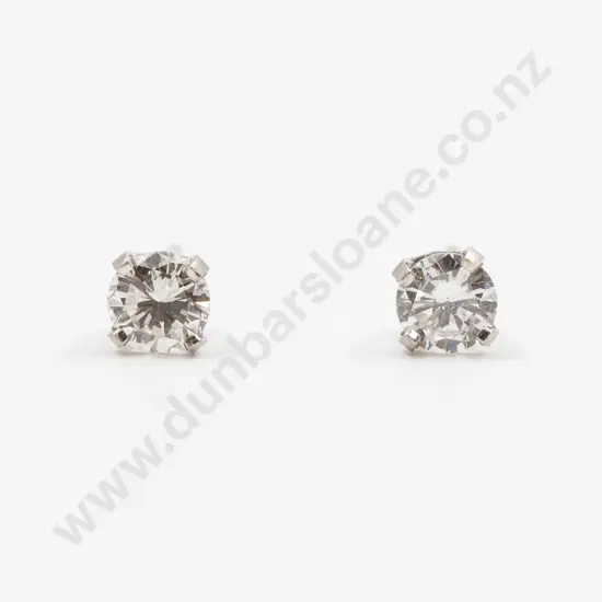 Pair 14ct White Gold Diamond Stud Earrings