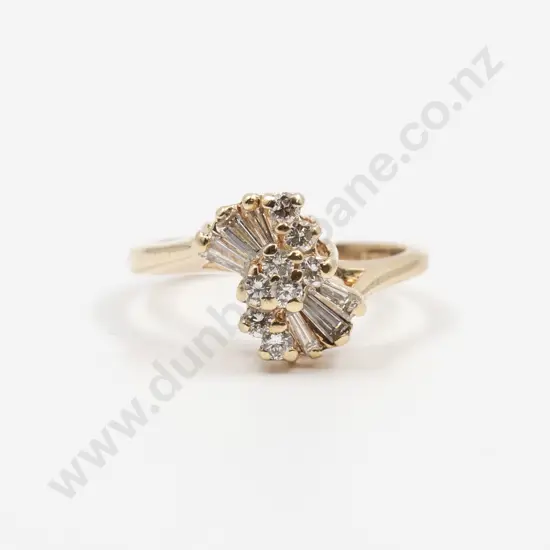 14ct 14stone Diamond Fancy Cluster Ring