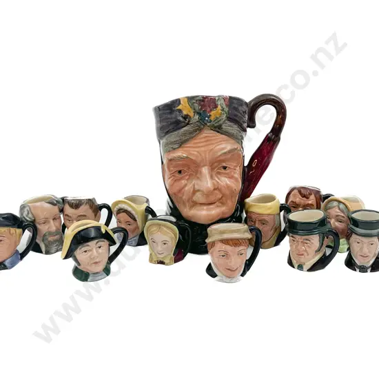 Medium Character Jug Together with Twelve RD Tiny Character Jugs