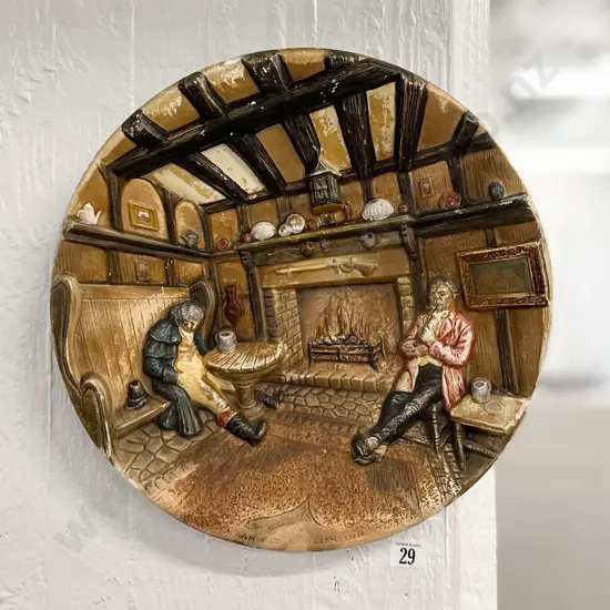 Relief Moulded Hand Painted Plaque by W H Bossons