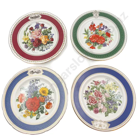 Four Assorted Floral Decorated Commemorative Plates