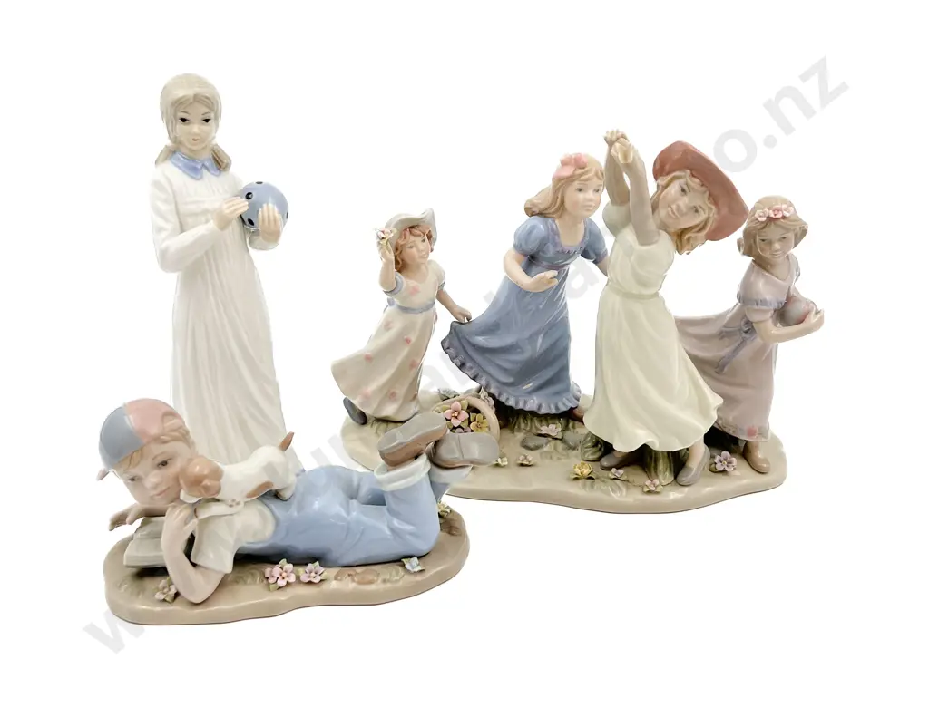 Ceramic Figure Group and Two Figures Image 1++