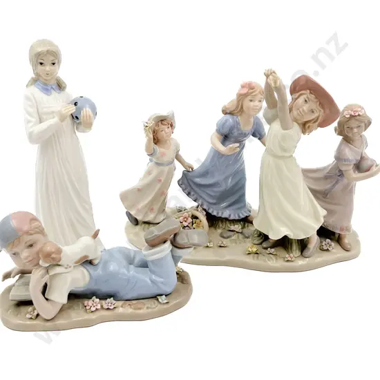 Ceramic Figure Group and Two Figures
