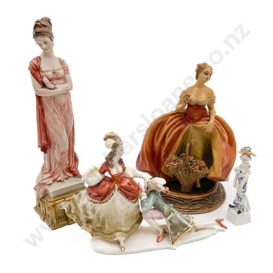 Hutschenreuther Figure Group Together with Three Other Figures