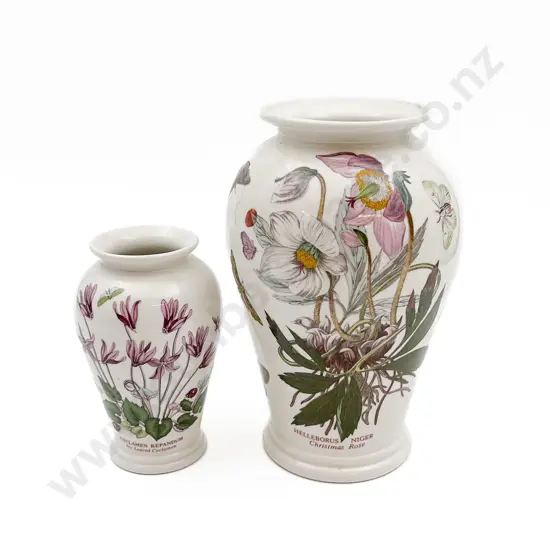 Portmeirion Floral Vase Together with Smaller Example (2)