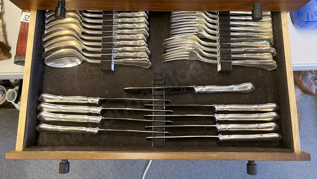 Three Drawer Canteen of Wilkens Silver Plate Cutlery together with assorted Image 1++