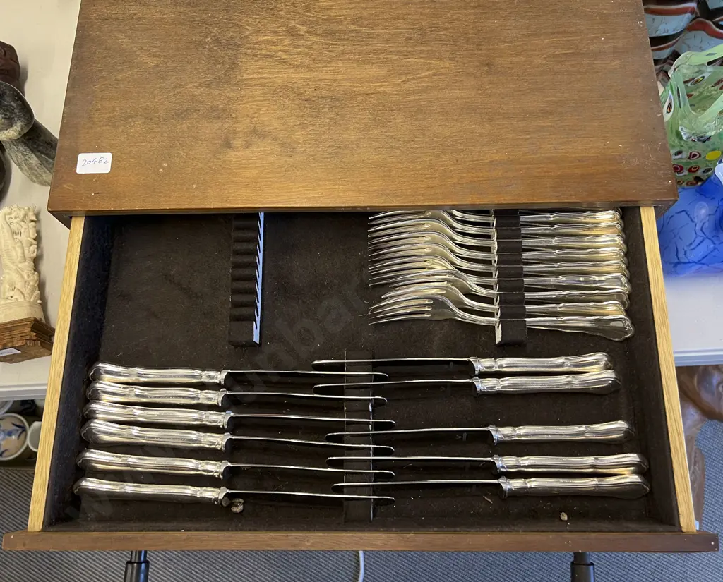 Three Drawer Canteen of Wilkens Silver Plate Cutlery together with assorted Image 1++
