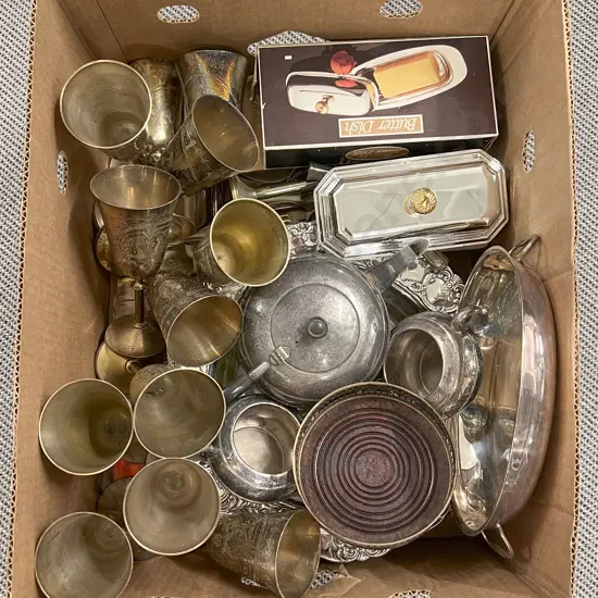 Large Box Qty of Assorted S/P Including Wine Coaster etc