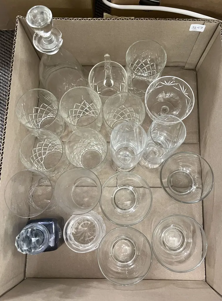 Box of Assorted Crystal and Glass Image 1++
