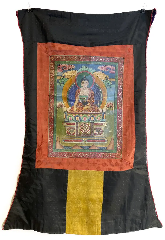 Small Oil Cloth and Silk Thangka Image 1++