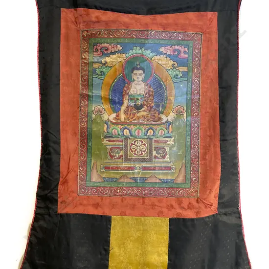 Small Oil Cloth and Silk Thangka